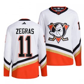 Anaheim Ducks tröja Trevor Zegras 11 Adidas 2022-23 Vit Reverse Retro 2.0 Authentic - NHL Tröjor Herr